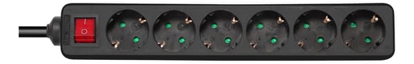 DELTACO outlet 6xCEE 7/3 1xCEE 7/7 switch 1,5m black