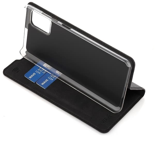 Wave BookCase -suojakotelo, Samsung Galaxy A51, musta