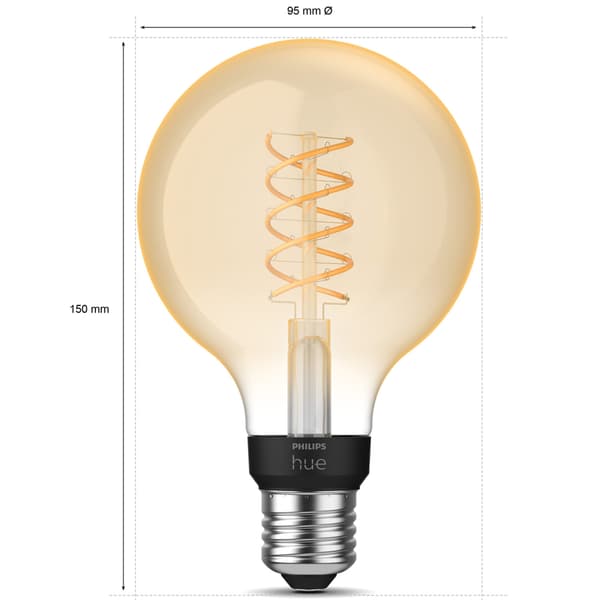 Philips Hue Hvit glødetråd E27 Globe G93 550 lm