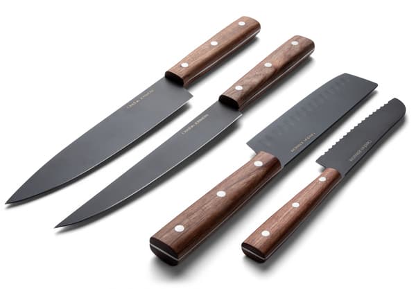 Orrefors Jernverk, Knivsæt af Asketræ, 4-Pack