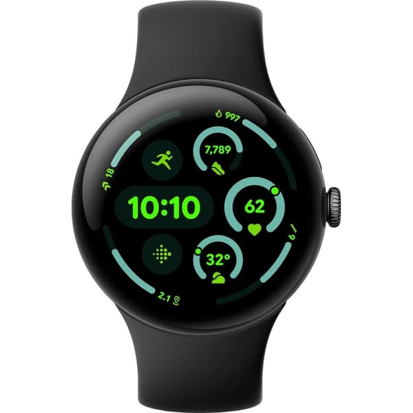Google Pixel Watch 3 LTE-smartur, 45 mm, Obsidian / Matte Black