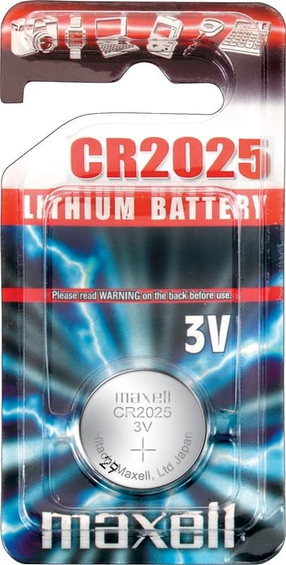 Maxellknappcellebatteri, 1 pakke (CR2025)
