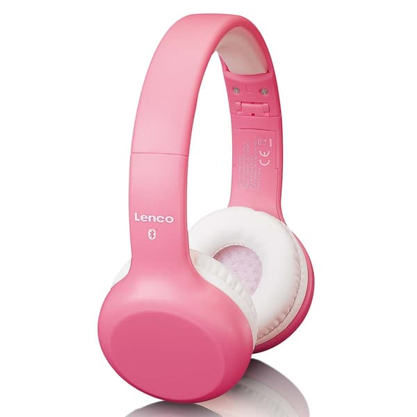 Lenco Vikbara Bluetooth®-hörlurar för barn Rosa
