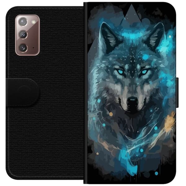 Tegnebogsetui til Samsung Galaxy Note20 med Ulve motiv