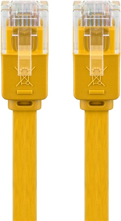 Goobay CAT 6 flat patchkabel, U/UTP, gul kobberleder (CU), 2 m
