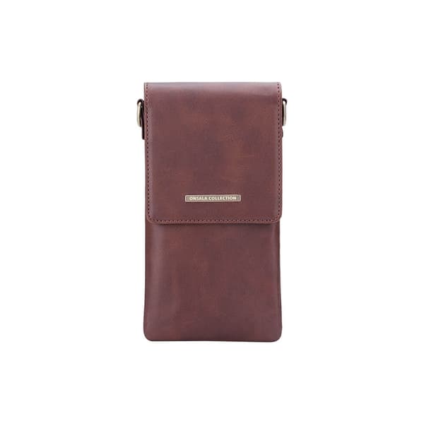 Onsala Mobiltaske med Halsrem Brun Universal tom 6.7"