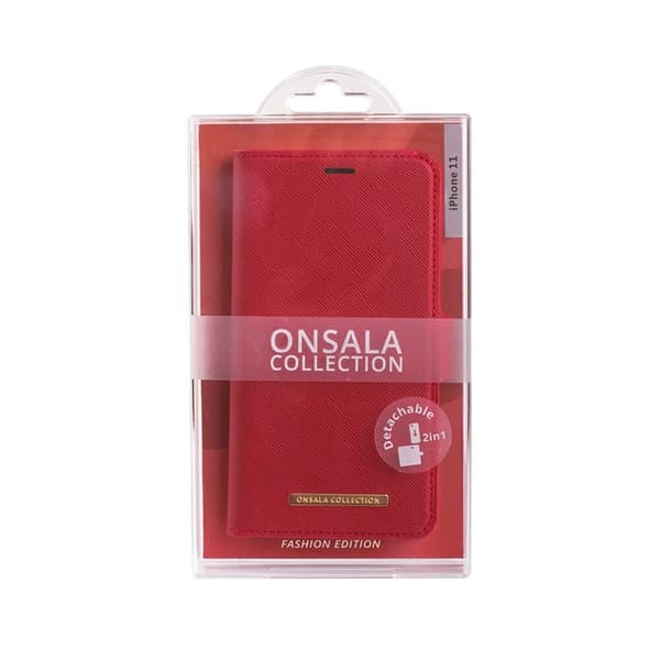 Onsala Wallet iPhone 12  Mini Saffiano Red