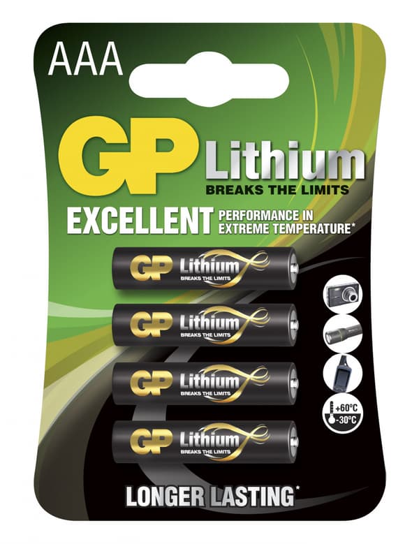 GP Lithium AAA 4 kpl (B)