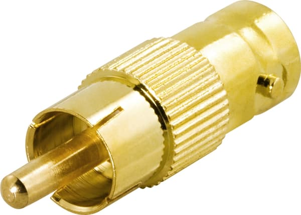 DELTACO adapter, RCA output til BNC input, gullbelagt