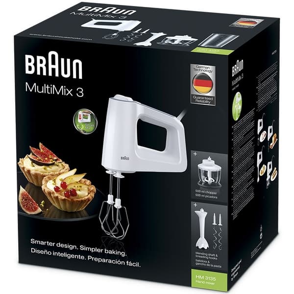 Braun Elektrisk visp 500w + tilbehør Hvit HM