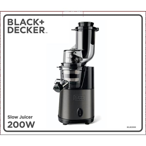 BLACK+DECKER Slowjuicer BXJE200E Børstet Rustfrit Stål