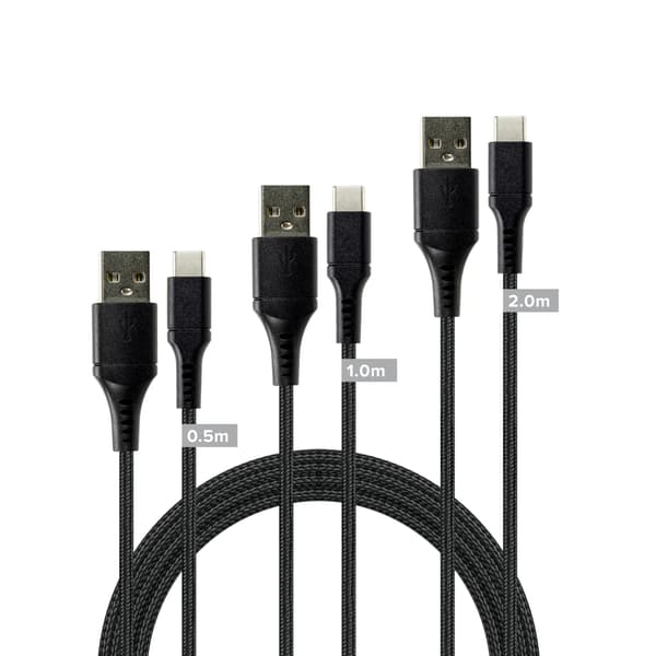 Speedlink USB-A til USB-C-kabelsett, svart
