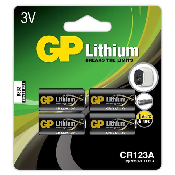 GP CR123A litiumbatteri 4-pakning