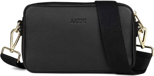 Aarni Crossbody Bag, sort, guld lynlås