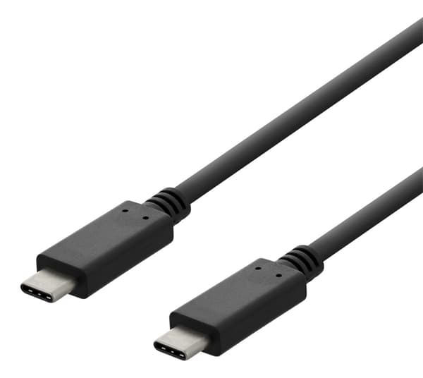 DELTACO USB 2.0 -kaapeli, Type C - Type C, 2m, musta