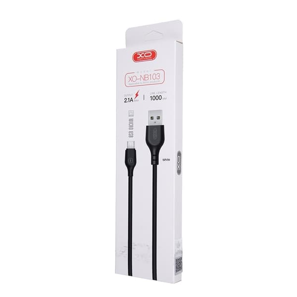 Xo NB103 USB - microUSB-kabel (2,1A) 1m, hvid