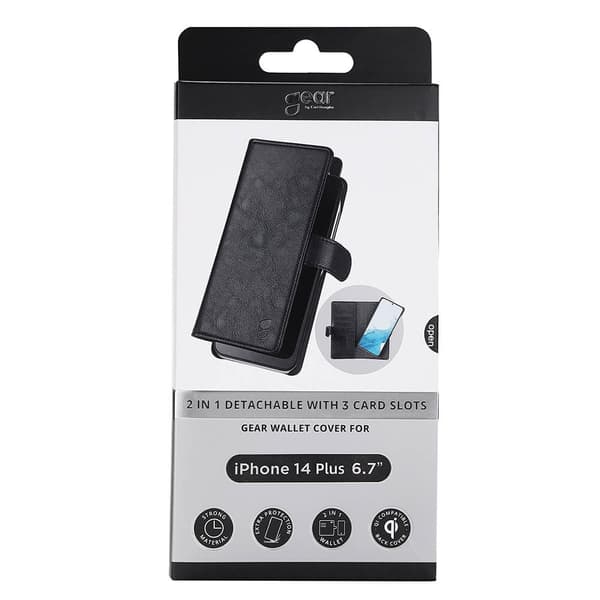 Gear Lommebokdeksel 2-i-1 Svart - iPhone 14 Plus