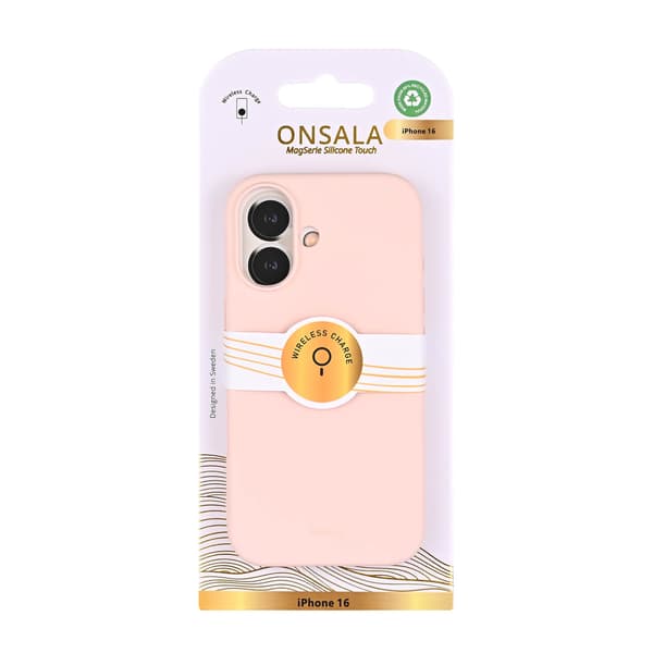 Onsala Mobildeksel med silikonsfølelse Chalk Pink - iPhone 16