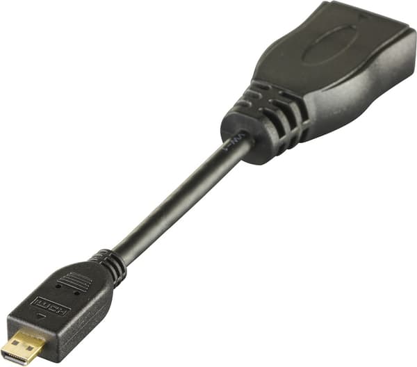 DELTACO HDMI-adapter, HDMI High Speed with Ethernet, micro HDMI
