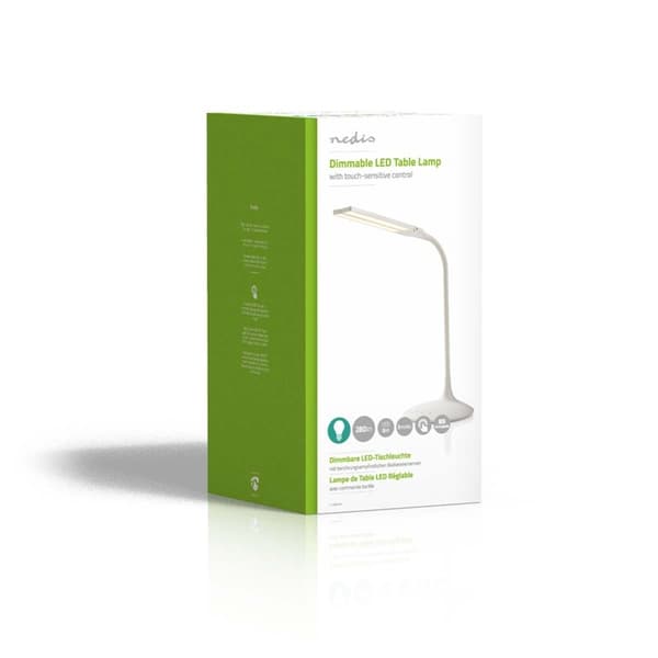 Nedis LED bordlampe | Dimbar | 280 lm | Oppladningsbar | Touch Function | Hvit