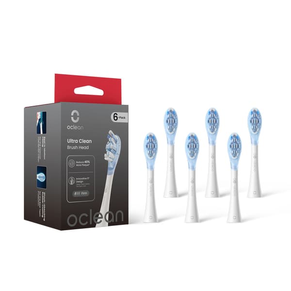 Oclean Børstehoveder Ultra Clean 6-Pak Hvid
