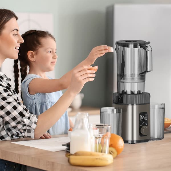 BLACK+DECKER Juicer Slow Juicer 1400W Rustfritt Stål