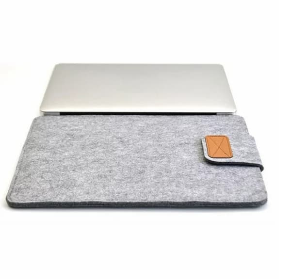 11" tommer computertaske i stilfuld uld, lysegrå