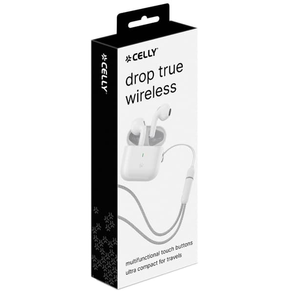 Celly Kompaktit langattomat Bluetooth-kuulokkeet Drop White