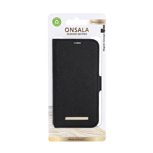 Onsala Mobilfodral 2 Kortfack Midnight Black - iPhone 14 Pro