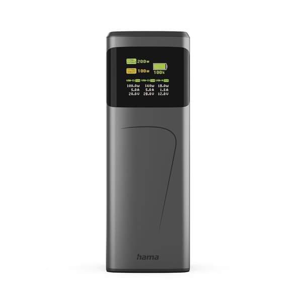 Hama Virtapankki 24000mah 2xUSB-C 1xUSB-A 200W Nopea Lataus