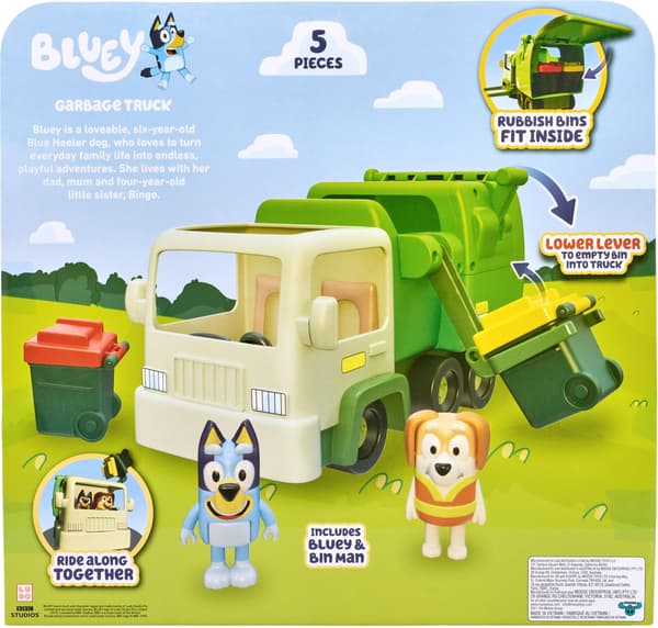 BLUEY roska-auto ja hahmot