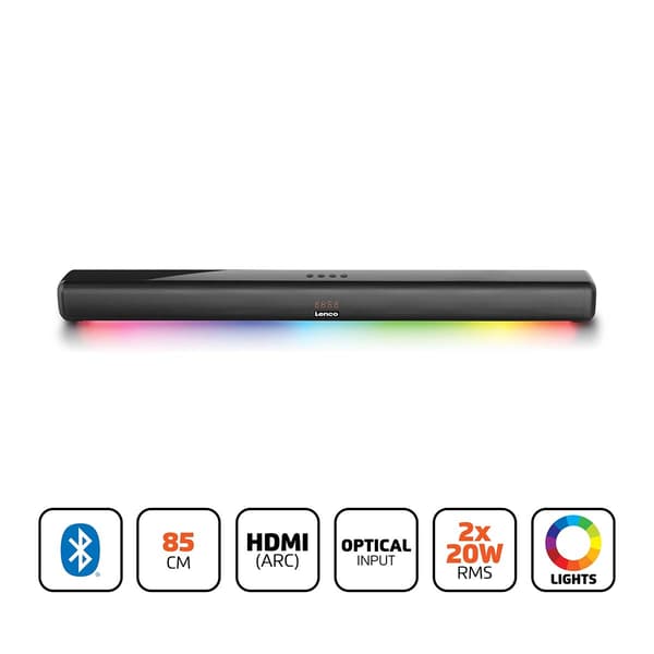 Lenco Lydplanke 85 cm 40 W Bluetooth® HDMI LED-lys