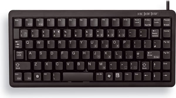 CHERRY kompakti mini näppäimistö, pohjoismainen layout, USB, musta