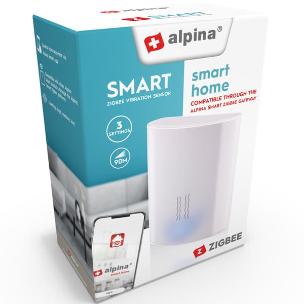 Alpina Zigbee smart vibrationssensor 3,4 x 4,1 cm