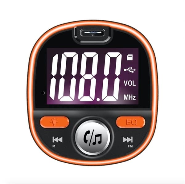 FM-sender med Bluetooth-håndfri, USB og stemningsfuld belysning