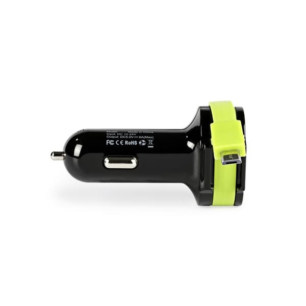 Sweex Billader 3-ttganger 6 A 2 x USB / Micro USB Sort/Grøn