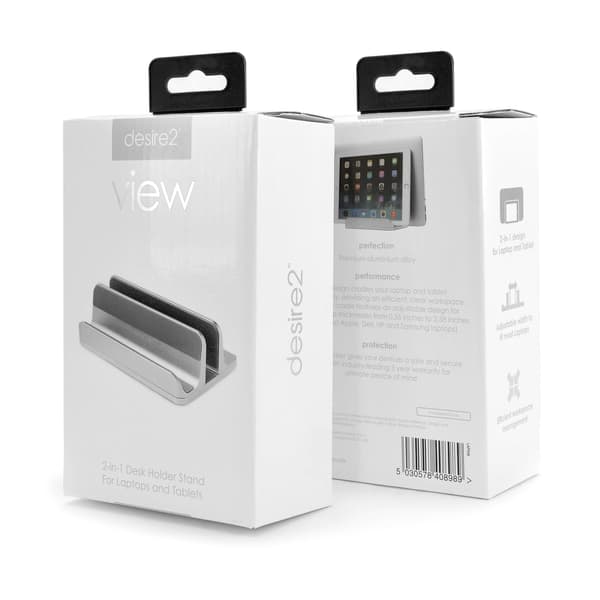 Desire2 Stander Dual - Justerbar - Laptop/Tablet - Aluminium Sølv