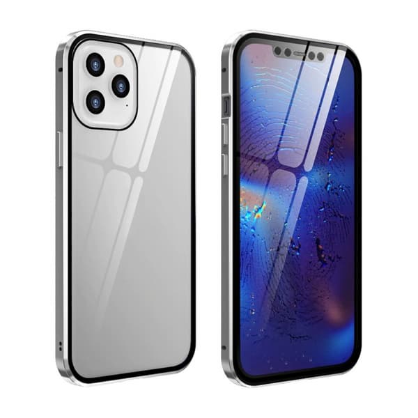 Mobiletui til iPhone 11 Pro, sølv/gennemsigtig