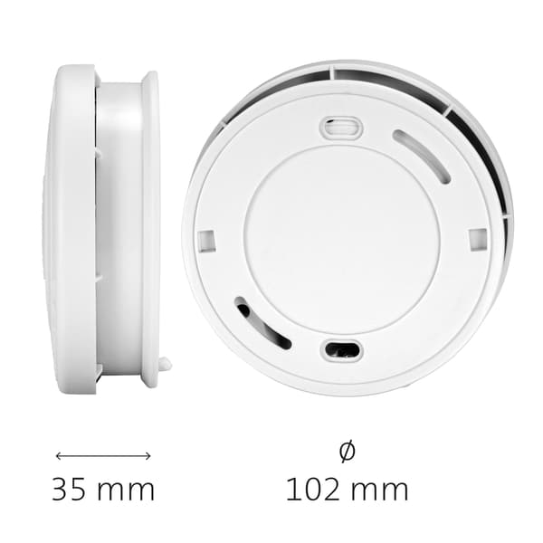 Alecto Rökdetektor med 10 års drifttid för batteri och sensor 2-pack Vit
