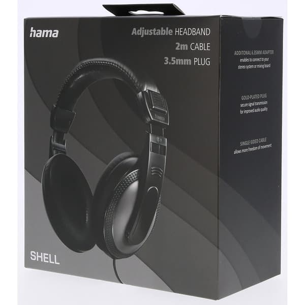 Hama Hodetelefon Shell Over-Ear Kablet Svart