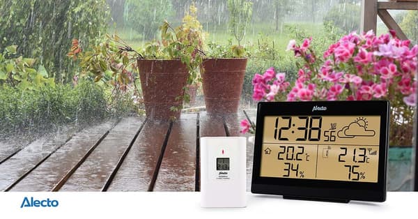 Alecto Værstasjon med trådløs sensor Svart