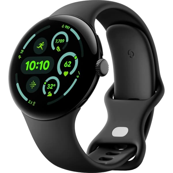 Google Pixel Watch 3 LTE-smartklocka, 45 mm, Obsidian / Matte Black
