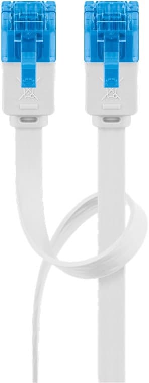 Goobay CAT 6A platt patchkabel, U/UTP, vit kopparledare (CU), 7 m
