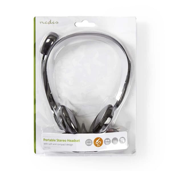 Nedis PC-headset | On-Ear | Stereo | 2x 3.5 mm | Fold-væk-mikrofon | Sort
