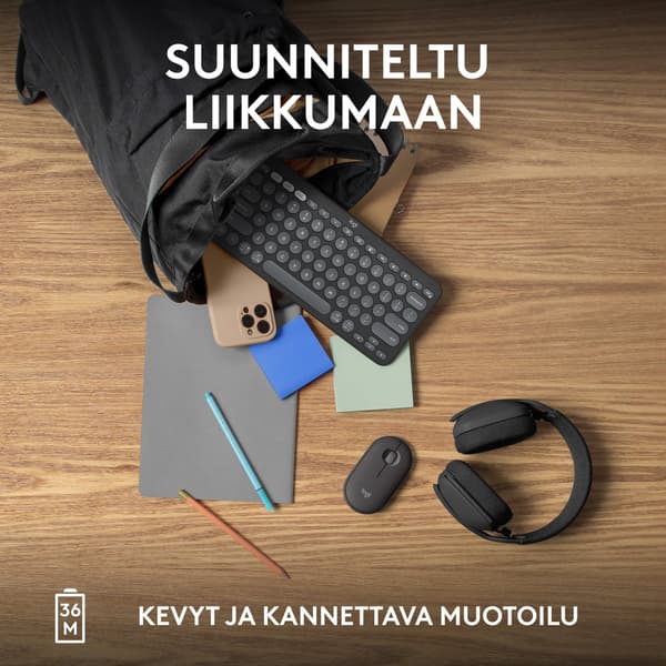 Logitech Pebble Keys 2 K380s-tangentbord, grått