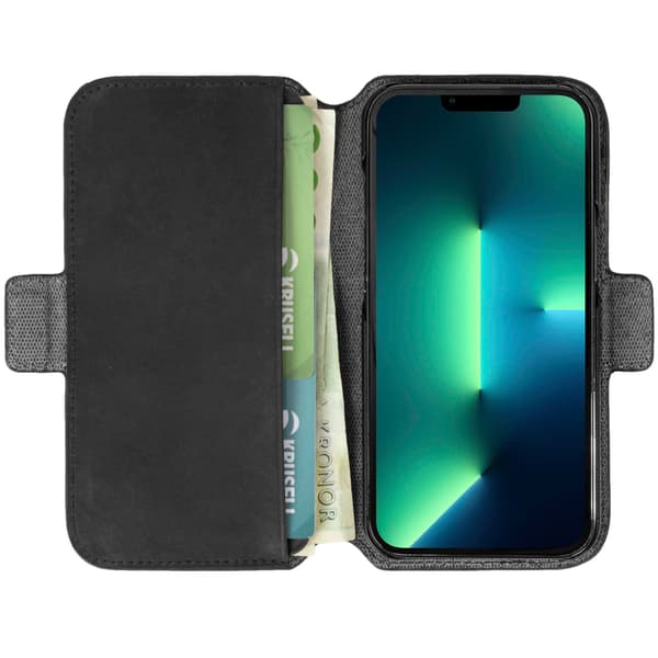 Krusell Nahka Puhelin Lompakko iPhone 13 Pro Max Musta