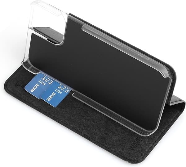 Wave BookCase Fodral, iPhone 12 Pro / iPhone 12, svart