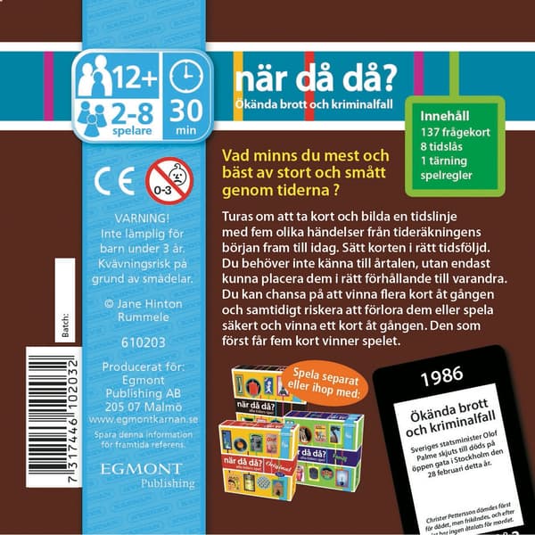 Egmont Spil När Då Då?-pocket Ökända Brott (SE)