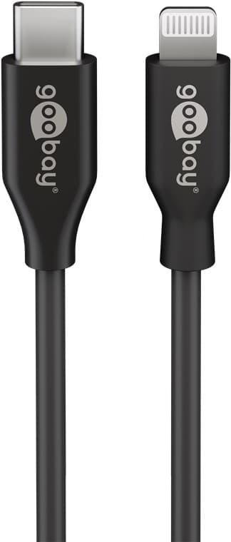 Goobay Lightning til USB-C™ lade- og synkroniseringskabel, 2 m, svart MFi-kabel for Apple iPhone/iPad