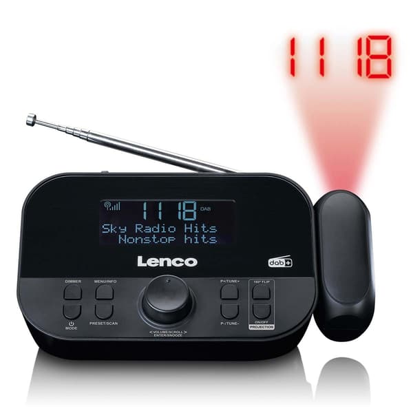 Lenco DAB+, FM-klokkeradio med projeksjon